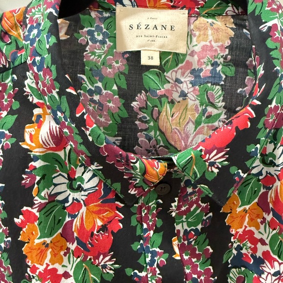Sezane Pierro Shirt Floral 38/6 - Picture 5 of 6